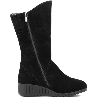 Напівчоботи жіночі Michael Stone зимові з натуральної замші чорні (613398NB)